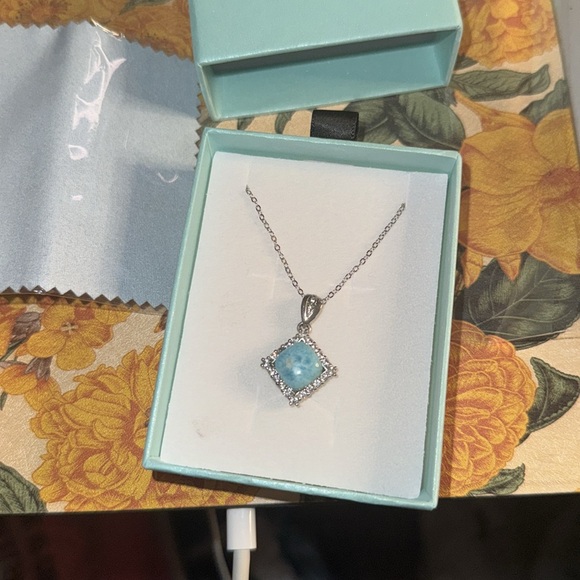 Stunning Larimar Crystal Pendant Necklace – Elegant & Timeless - Picture 4 of 4